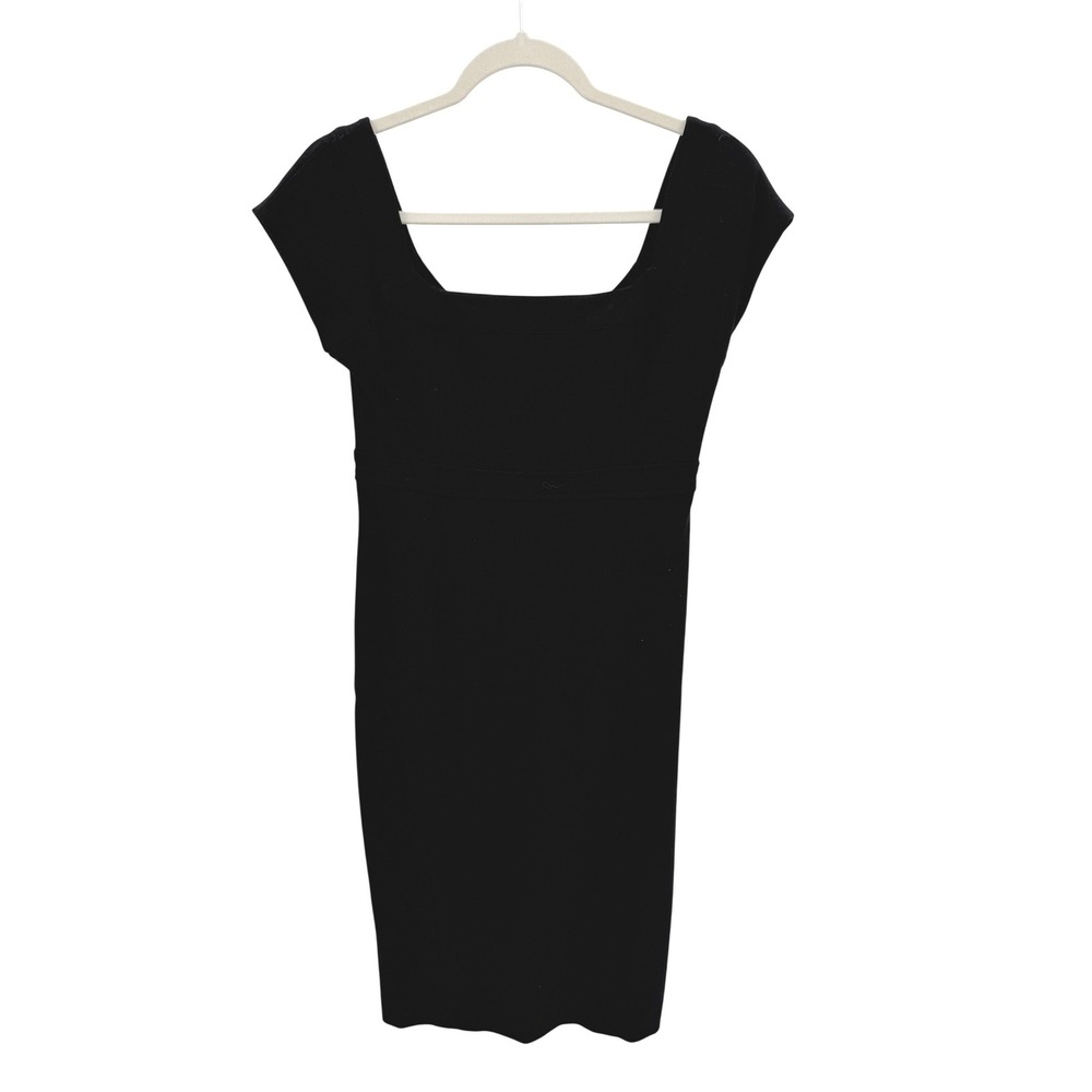 Diane von Furstenberg‎ "Dani" Black Square Neck Cap Sleeve Babydoll Sheath Dress